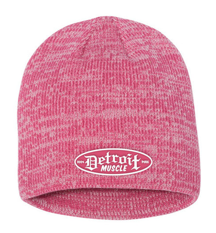 Detroit Muscle Beanie Cap, Marled Pink
