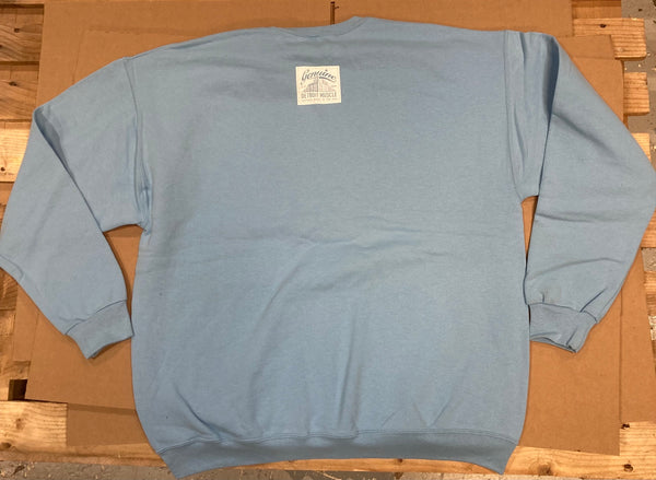 Pontiac Muscle Crewneck Sweatshirt, Light Blue