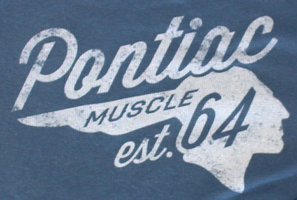 Pontiac Muscle Vintage Long Sleeve Thermal Shirt - Steel Blue