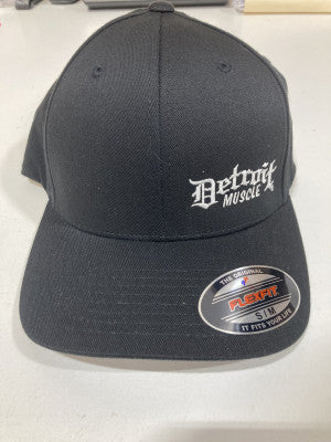 Detroit Muscle Flex Fit Hat, Black with Small White Logo