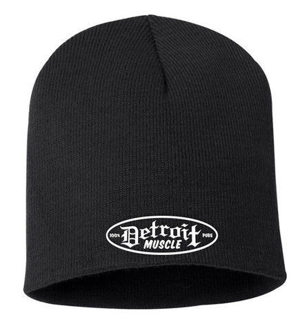 Detroit Muscle Beanie Cap, Black Knit