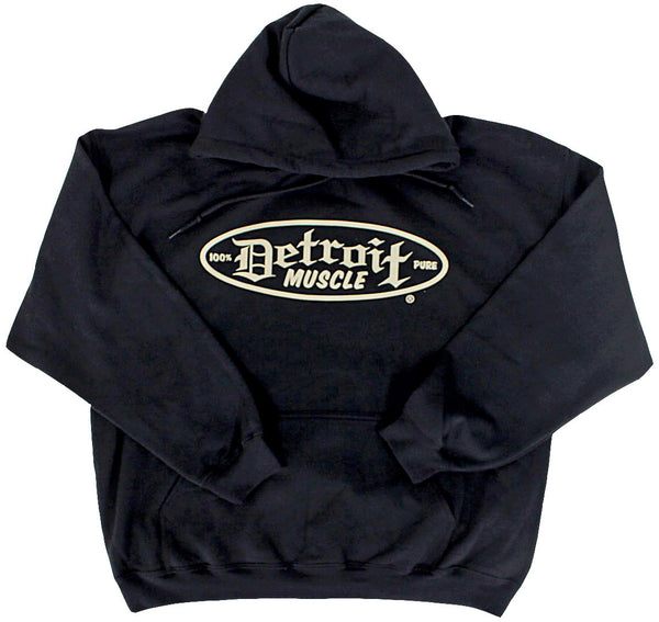 Speedshop Shield Hoodie, Detroit Muscle logo front, Speedshop Logo back, Black