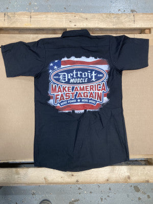 Make America Fast Again, Work Shirt, Black