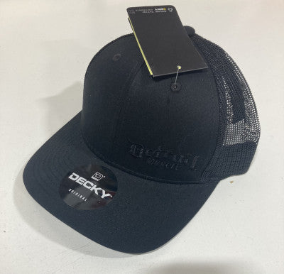 Trucker Hat, Snap Back, Black and Black - Side Logo