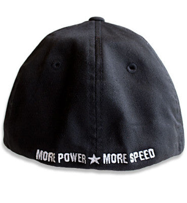 Detroit Muscle Flex Fit Hat, Black with Small White Logo