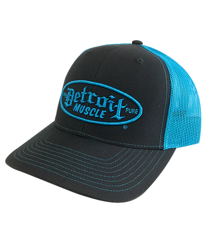 Detroit Muscle Snap-Back Blue and Grey Trucker Hat