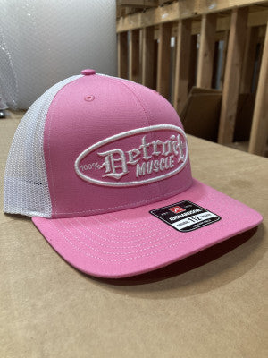 Trucker Hat, Snap Back, White and Pink