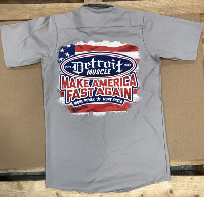 Make America Fast Again, Work Shirt, Silver